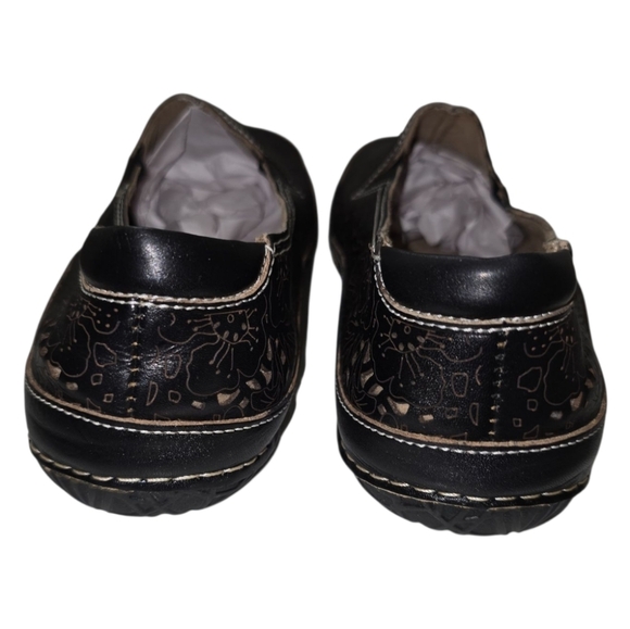 L'Artiste LIBORA Loafer Shoes Hand Painted Leather Flower Perforated 38 7.5-8 - Picture 3 of 11